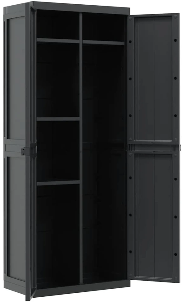 Lauko spintelė daiktams, juodos spalvos, 65x37x165cm, PP