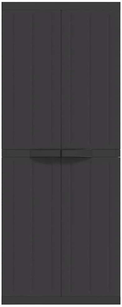 Lauko spintelė daiktams, juodos spalvos, 65x37x165cm, PP