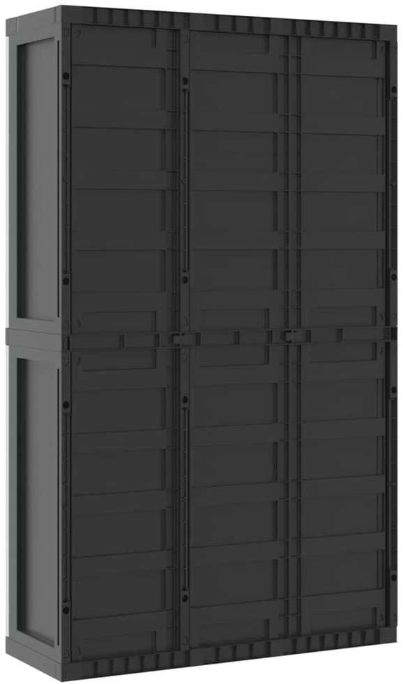 Lauko spintelė daiktams, pilkos/juodos spalvos, 97x37x165cm, PP