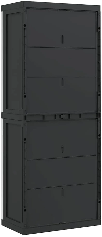 Lauko spintelė daiktams, pilkos/juodos spalvos, 65x37x165cm, PP