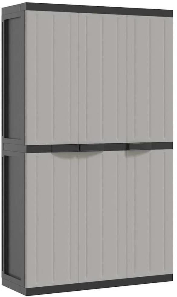 Lauko spintelė daiktams, pilkos/juodos spalvos, 97x37x165cm, PP