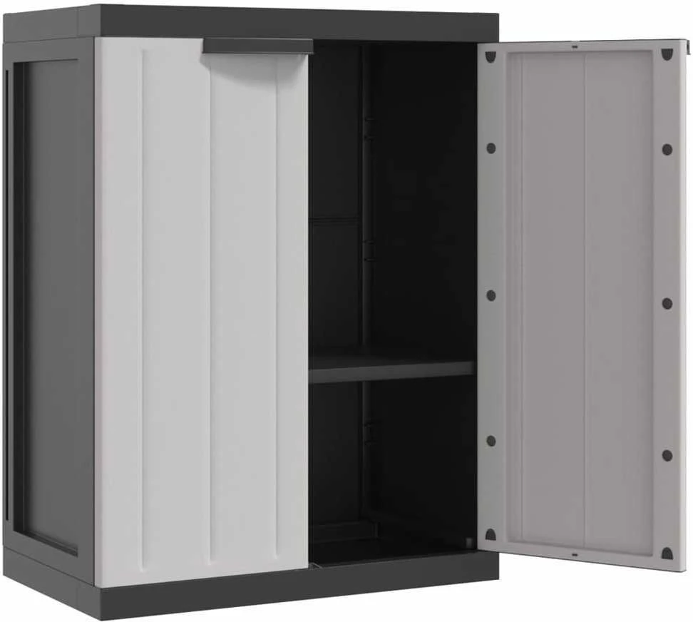Lauko spintelė daiktams, pilkos/juodos spalvos, 65x37x85cm, PP