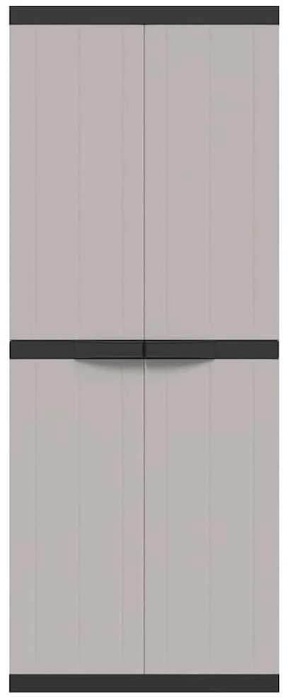 Lauko spintelė daiktams, pilkos/juodos spalvos, 65x37x165cm, PP