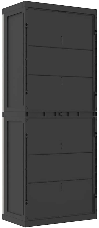 Lauko spintelė daiktams, pilkos/juodos spalvos, 65x37x165cm, PP