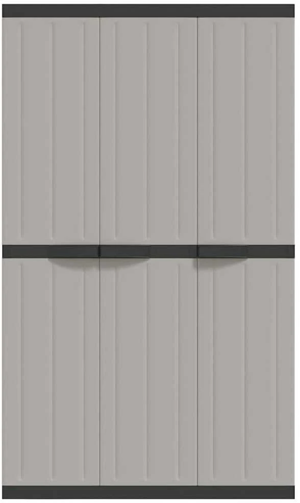 Lauko spintelė daiktams, pilkos/juodos spalvos, 97x37x165cm, PP