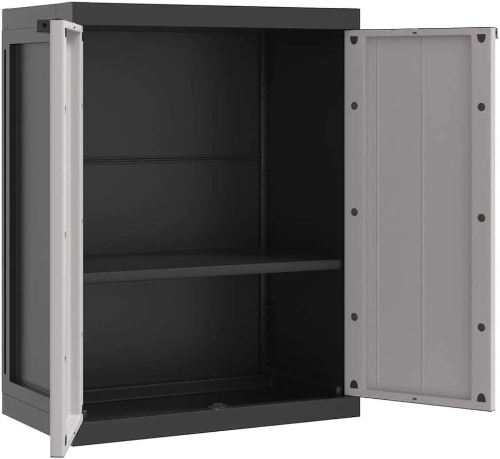 Lauko spintelė daiktams, pilkos/juodos spalvos, 65x37x85cm, PP