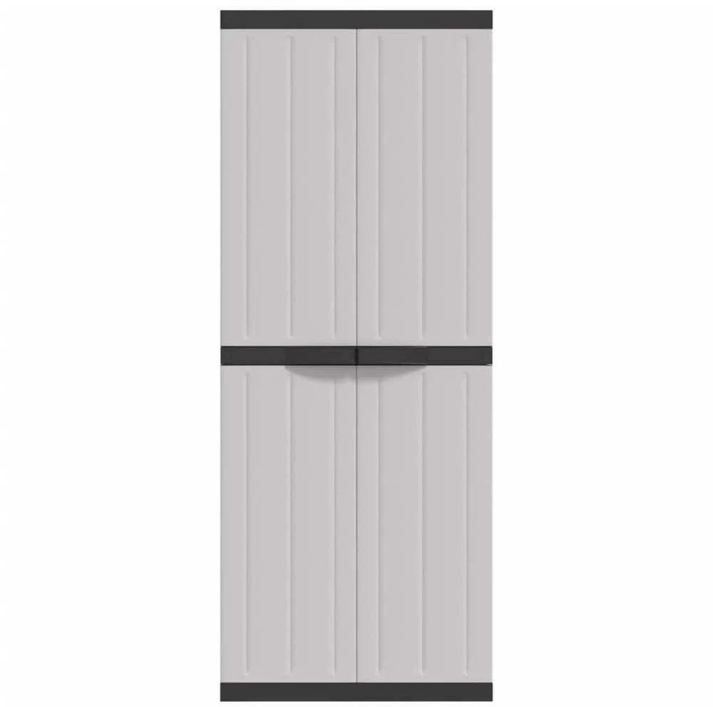 Lauko spintelė daiktams, pilkos/juodos spalvos, 65x37x165cm, PP