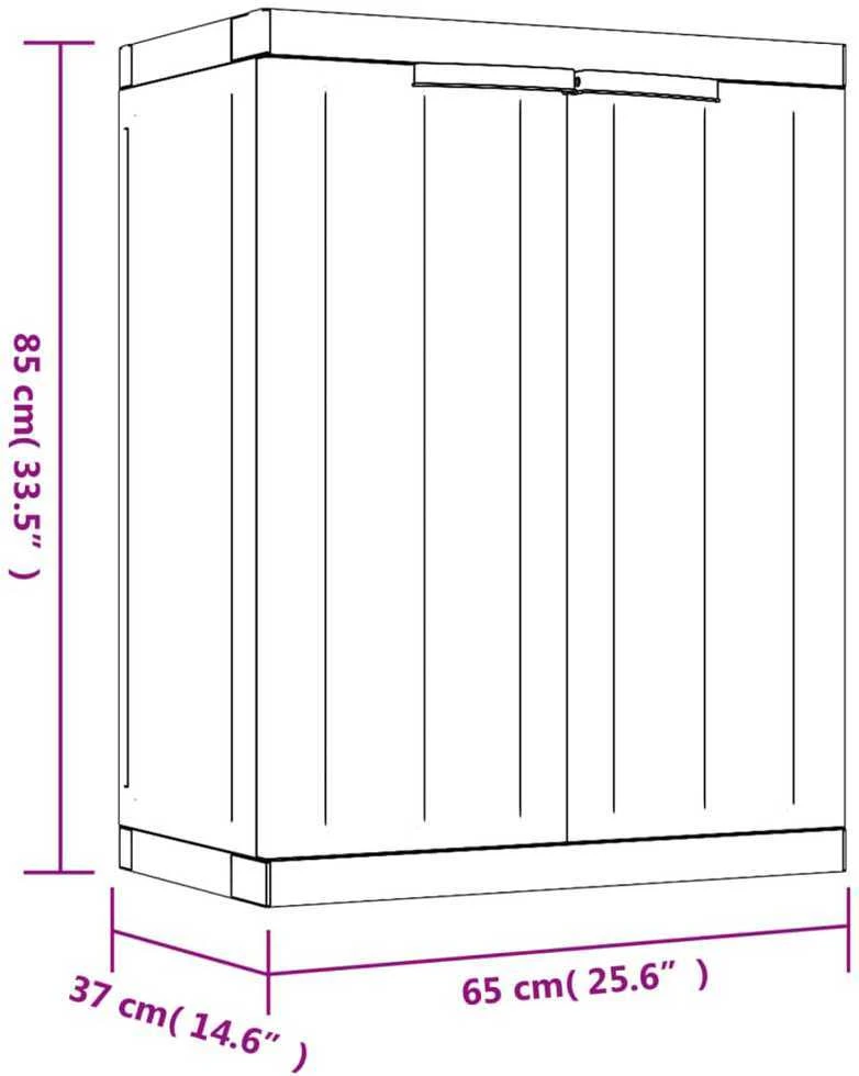 Lauko spintelė daiktams, pilkos/juodos spalvos, 65x37x85cm, PP