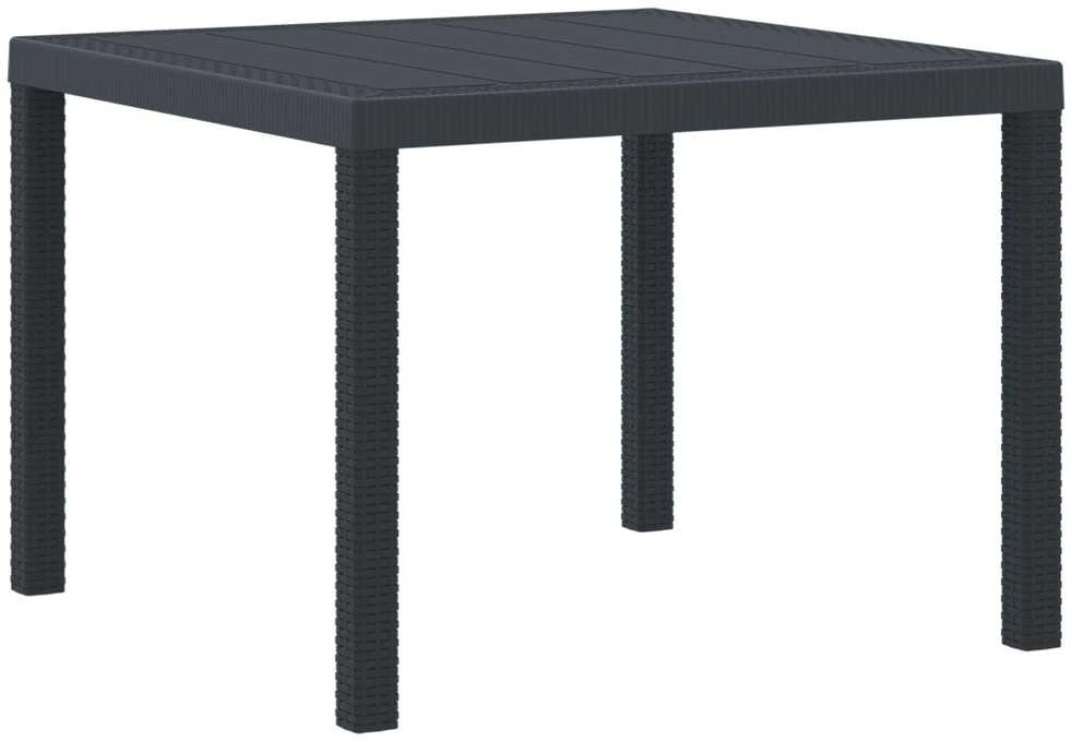 Sodo stalas Antracitas 100 x 100 x 73 cm poliratanas