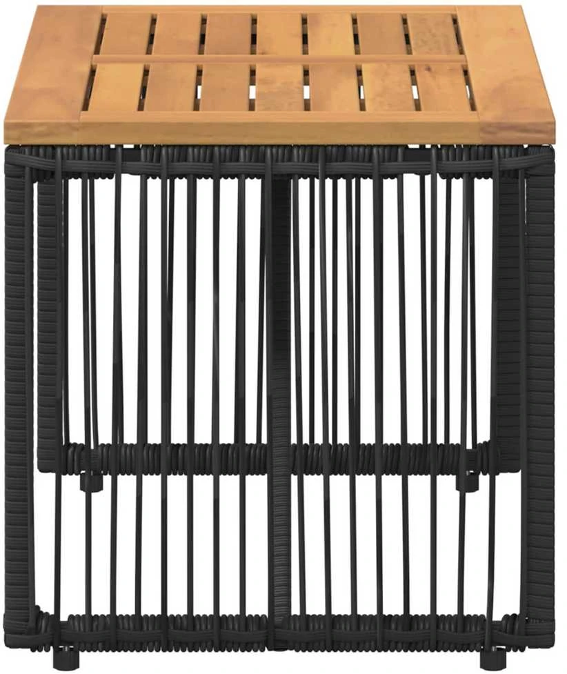 Lauko stalas Juoda ir Ruda 80 x 40 x 40 cm poliratanas