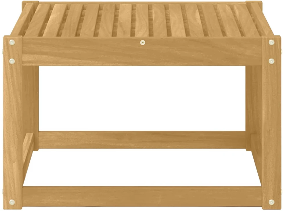 Lauko stalas Kietos akacijos mediena Balta 59 x 59 x 37 cm
