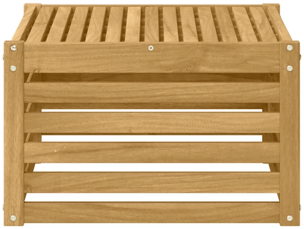 Lauko stalas Kietos akacijos mediena Balta 59 x 59 x 37 cm