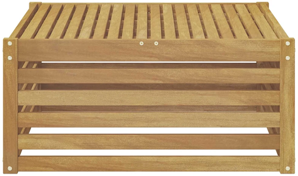 Lauko stalas Kietos akacijos mediena Balta 79 x 79 x 37 cm