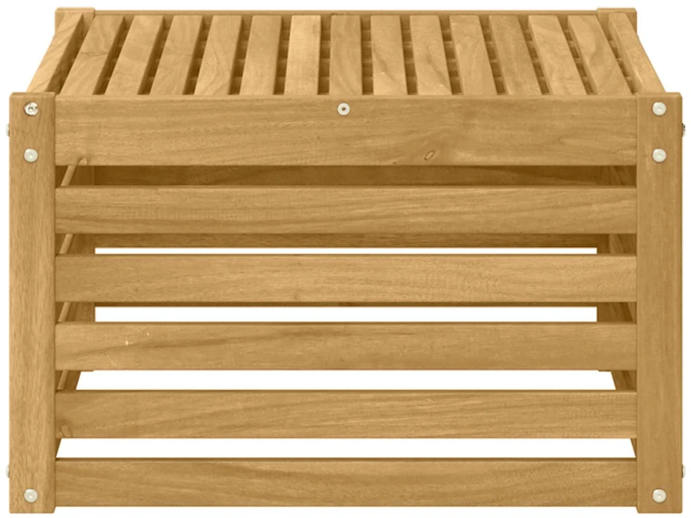 Lauko stalas Kietos akacijos mediena Balta 59 x 59 x 37 cm