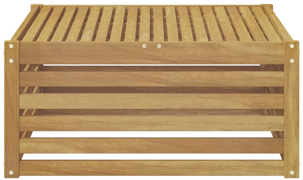 Lauko stalas Kietos akacijos mediena Balta 79 x 79 x 37 cm