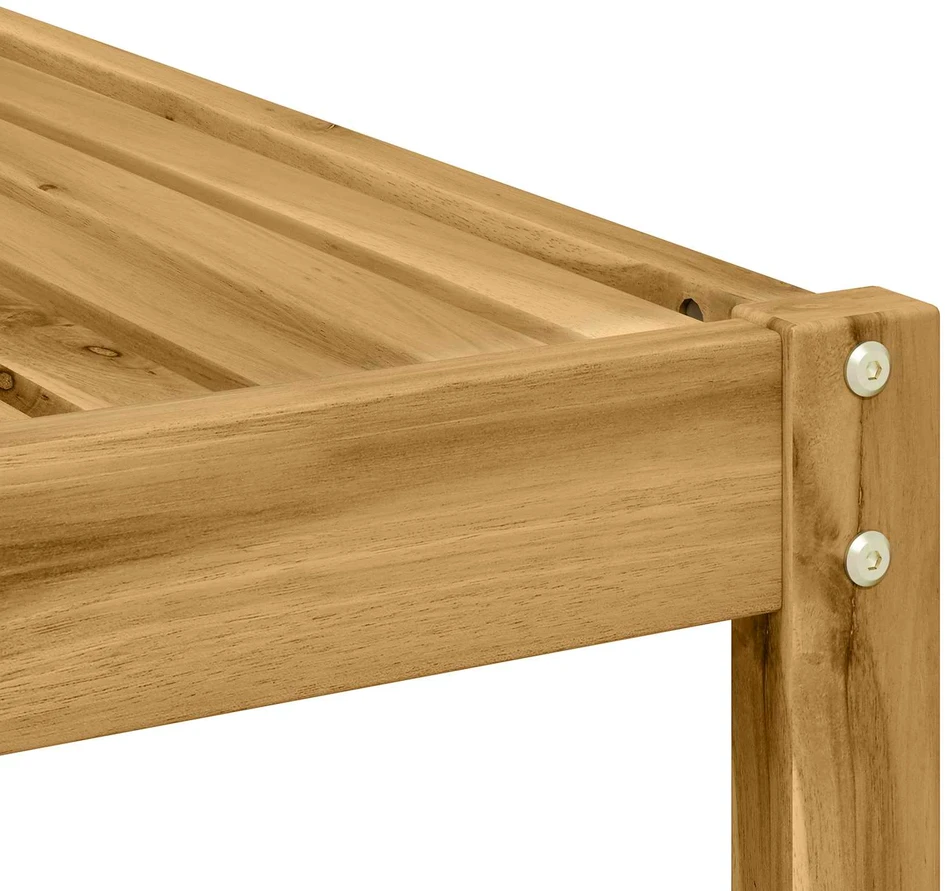 Lauko stalas Kietos akacijos mediena Balta 59 x 59 x 37 cm