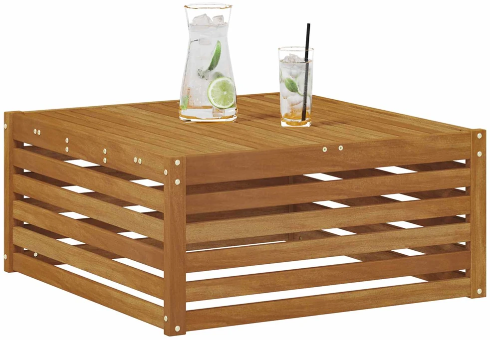 Lauko stalas Kietos akacijos mediena Natūrali 79 x 79 x 37 cm