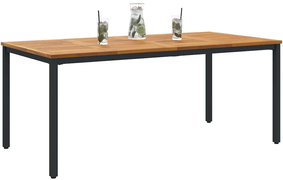 Lauko stalas Natūrali ir juoda 180 x 90 x 75 cm
