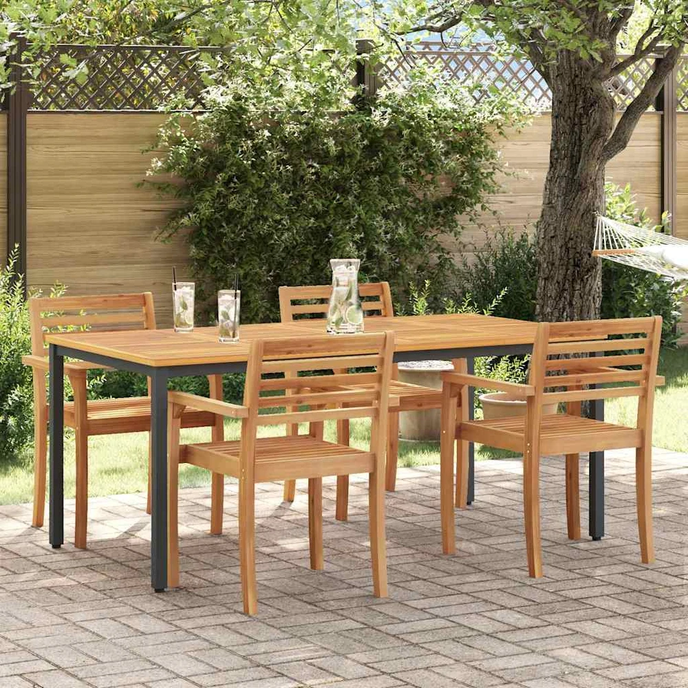 Lauko stalas Natūrali ir juoda 180 x 90 x 75 cm