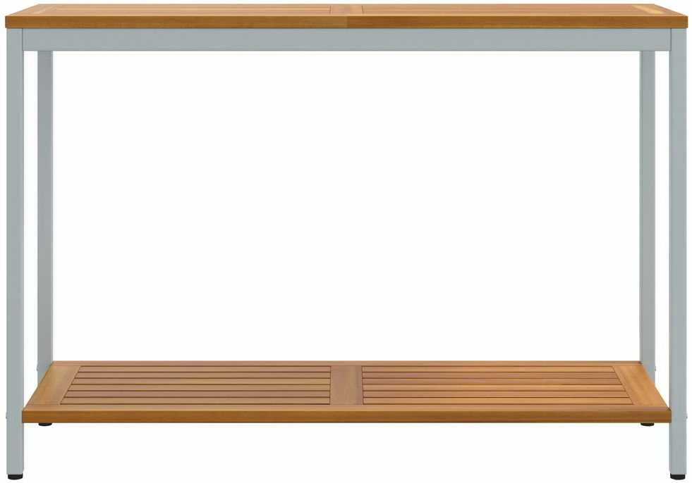 Lauko stalas su saugykla Natūrali ir pilka 110 x 35 x 75 cm