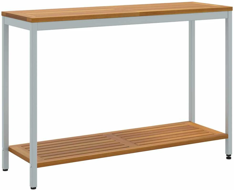 Lauko stalas su saugykla Natūrali ir pilka 110 x 35 x 75 cm