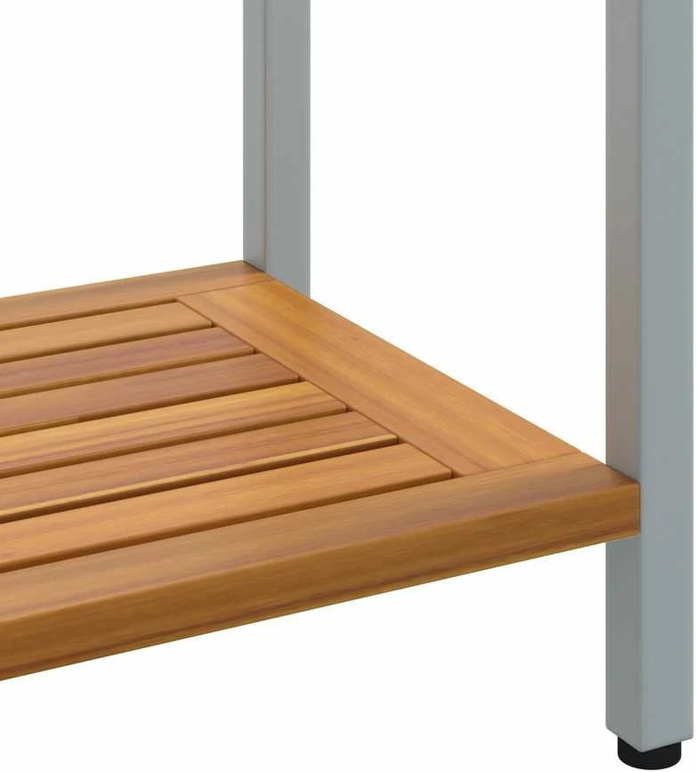 Lauko stalas su saugykla Natūrali ir pilka 110 x 35 x 75 cm