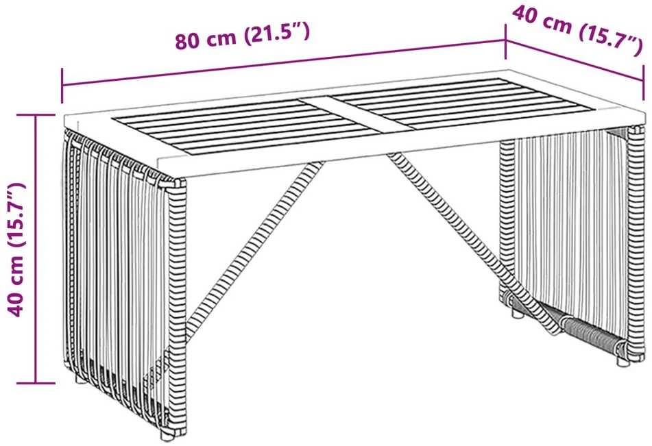 Lauko stalas Pilka ir ruda 80 x 40 x 40 cm poliratanas