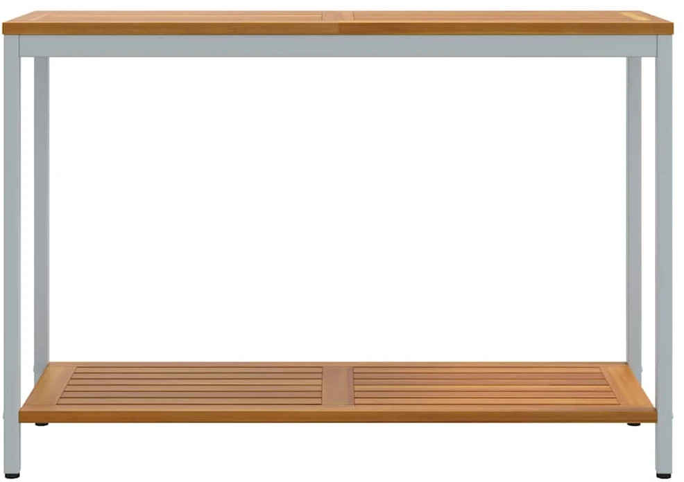 Lauko stalas su saugykla Natūrali ir pilka 110 x 35 x 75 cm