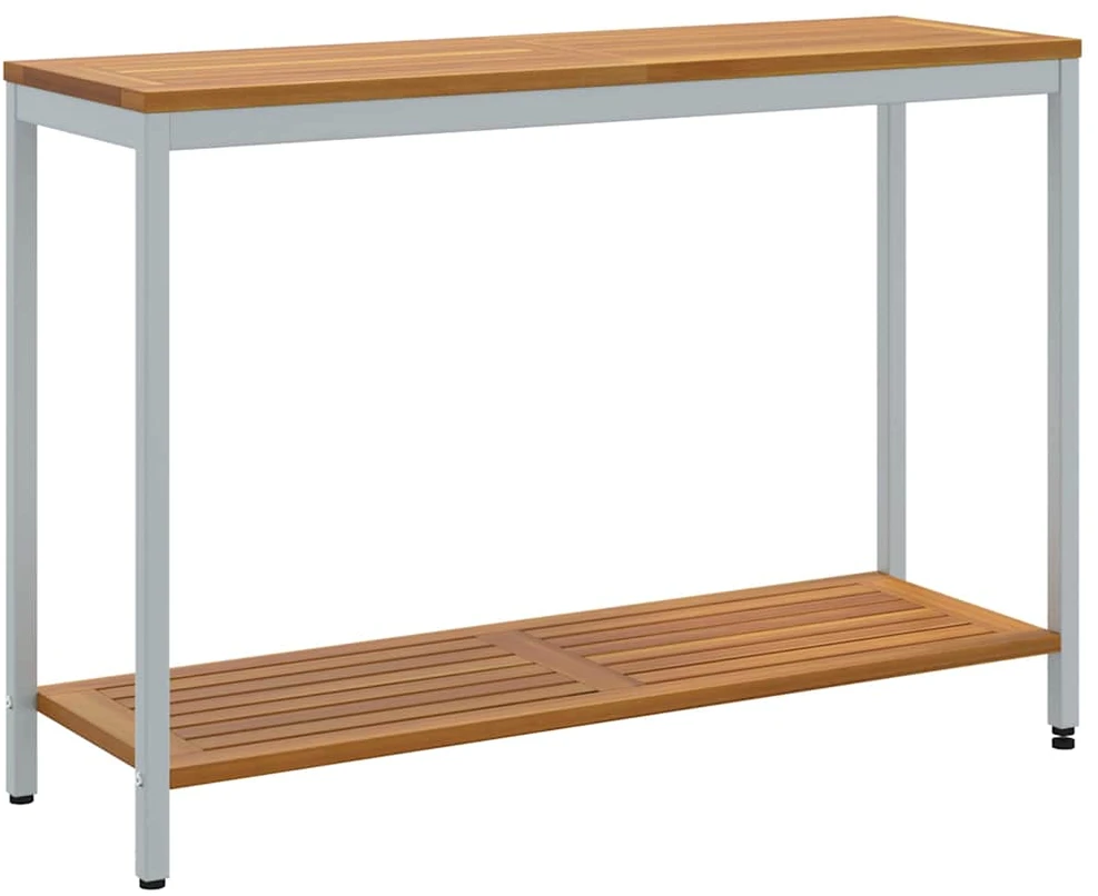 Lauko stalas su saugykla Natūrali ir pilka 110 x 35 x 75 cm