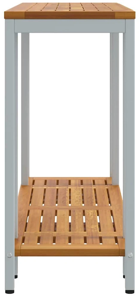 Lauko stalas su saugykla Natūrali ir pilka 110 x 35 x 75 cm