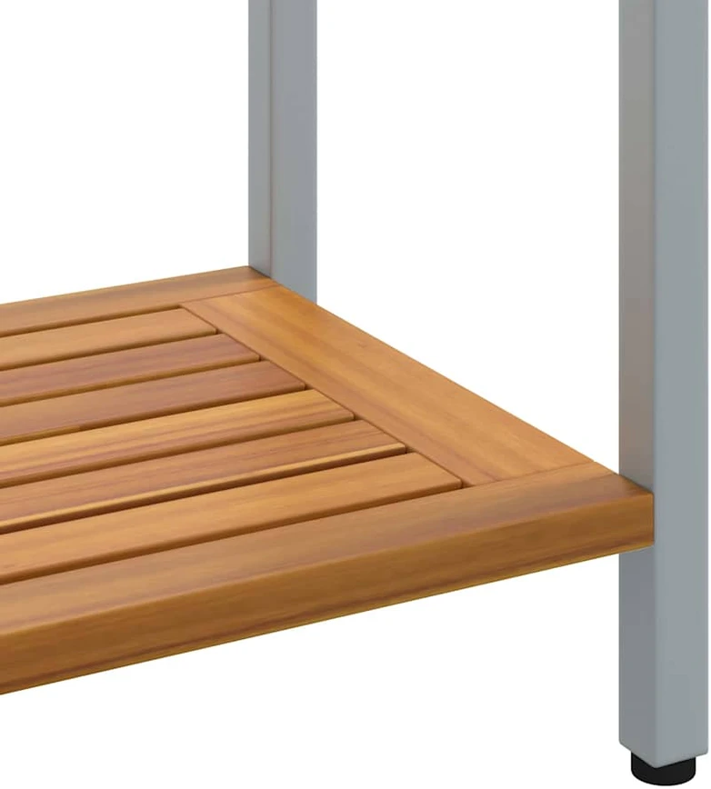 Lauko stalas su saugykla Natūrali ir pilka 110 x 35 x 75 cm