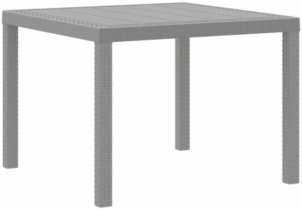 Sodo stalas Šviesiai pilka 100 x 100 x 73 cm poliratanas