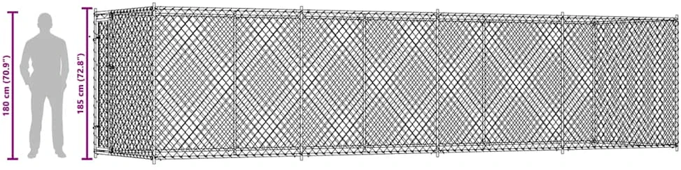 Lauko šuns voljeras, 760x192x185 cm