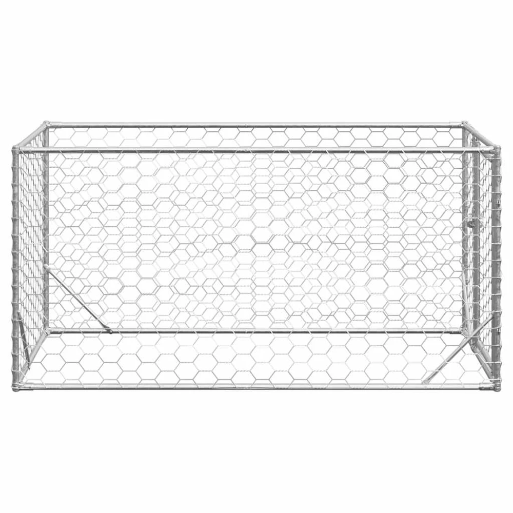 Lauko šunų voljeras su durelėmis, 2x1x1 m, cinkuotas plienas