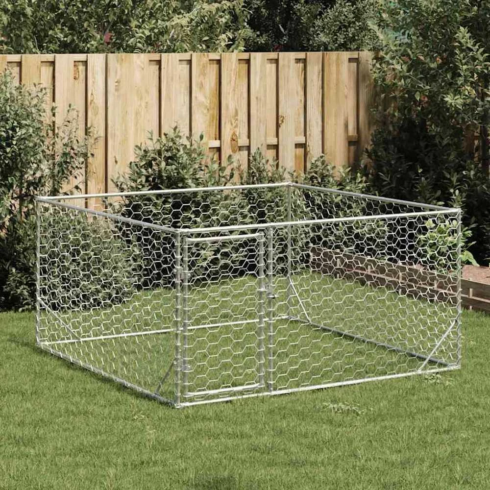 Lauko šunų voljeras su durelėmis, 2x2x1 m, cinkuotas plienas