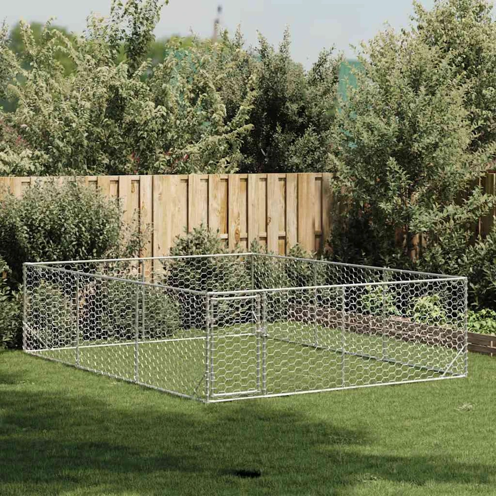 Lauko šunų voljeras su durelėmis, 3x4x1 m, cinkuotas plienas