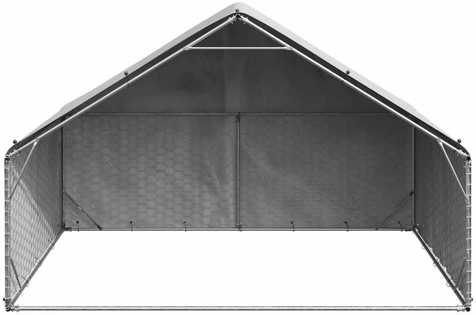 Lauko šunų voljeras su stogeliu, 3x2x1,9 m, cinkuotas plienas