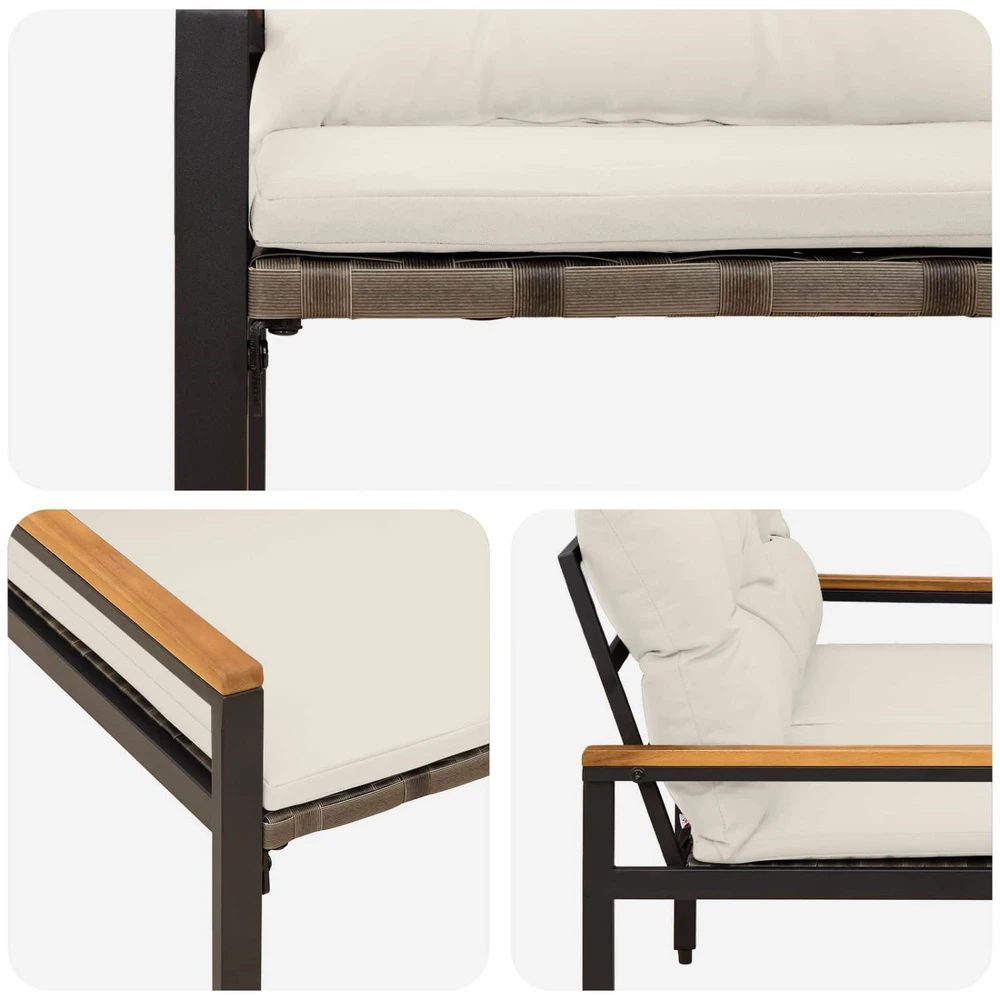 Lauko suolas 2 -Seater 116 x 67,5 x 72 cm poliratanas
