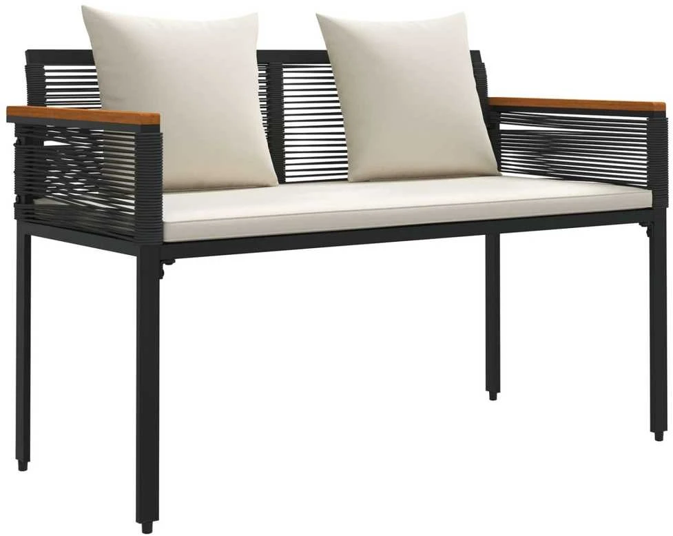 Lauko suolas Juoda ir kreminė balta 117 x 54 x 74.5 cm