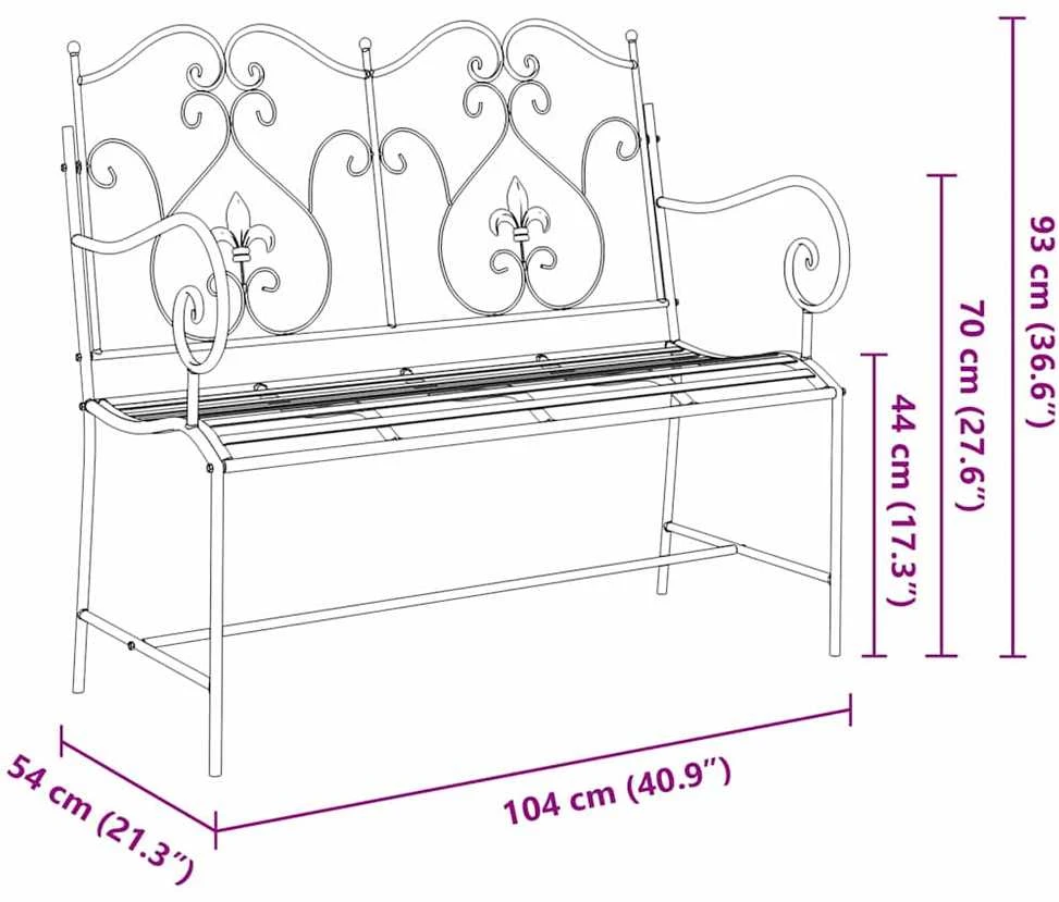 Sodo suolas 2 -Seater 104 x 54 x 93 cm Plienas Juoda
