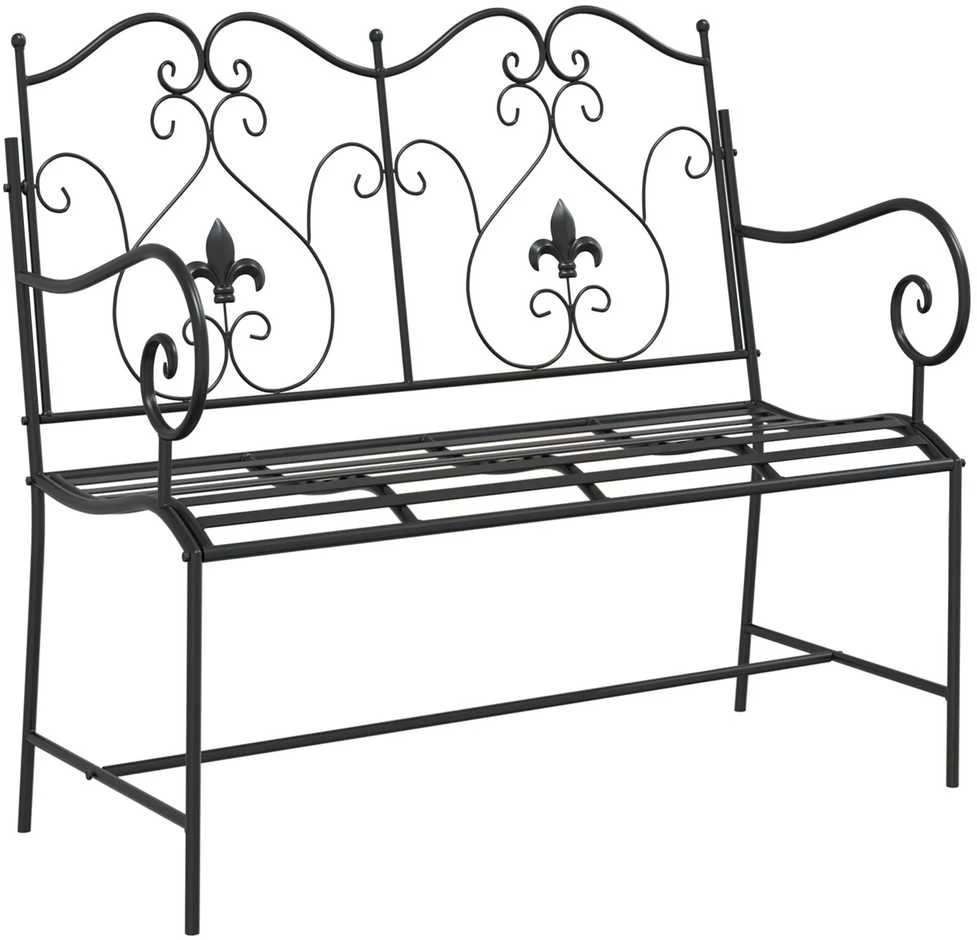 Sodo suolas 2 -Seater 104 x 54 x 93 cm Plienas Juoda