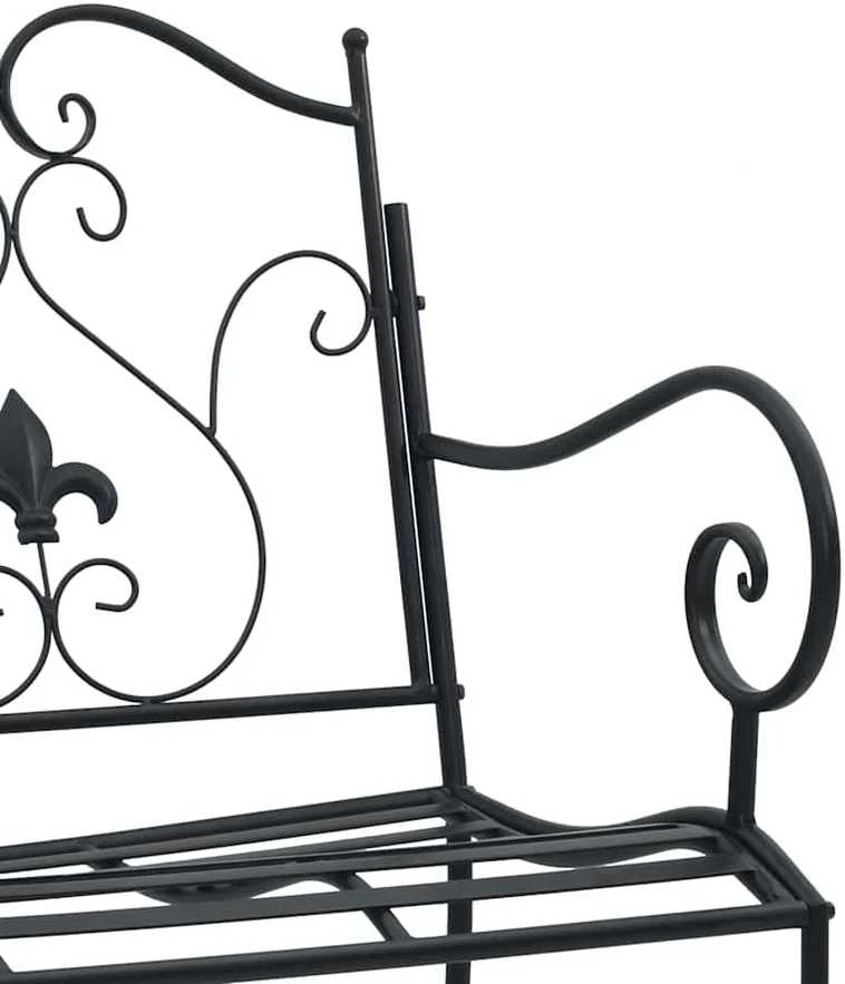 Sodo suolas 2 -Seater 104 x 54 x 93 cm Plienas Juoda