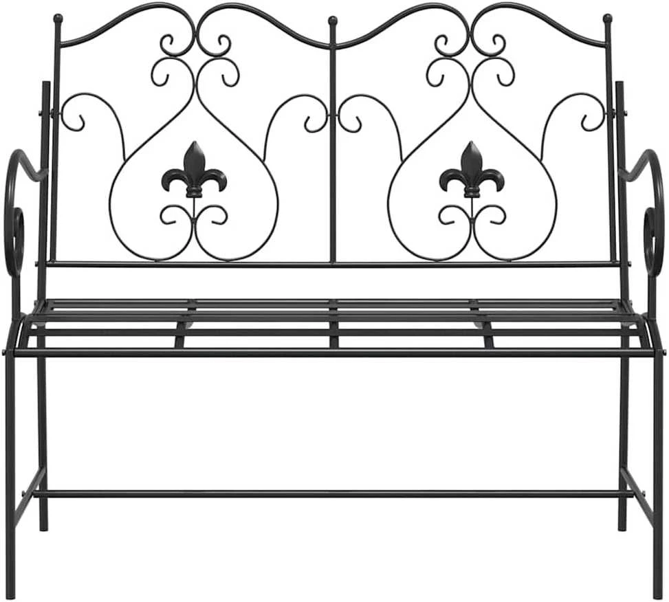 Sodo suolas 2 -Seater 104 x 54 x 93 cm Plienas Juoda