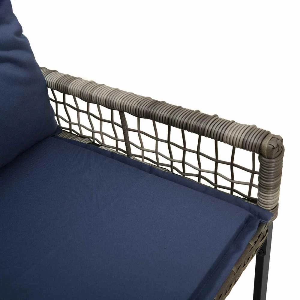 Lauko baldų komplektas Lauko suolas Pilkas ir tamsiai mėlynas 118 x 55 x 82 cm