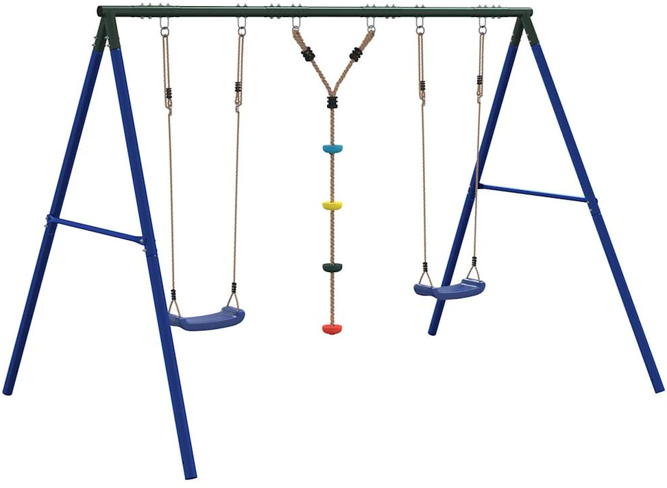 Lauko sūpynių komplektas su sūpynėmis ir diskinėmis sūpynėmis