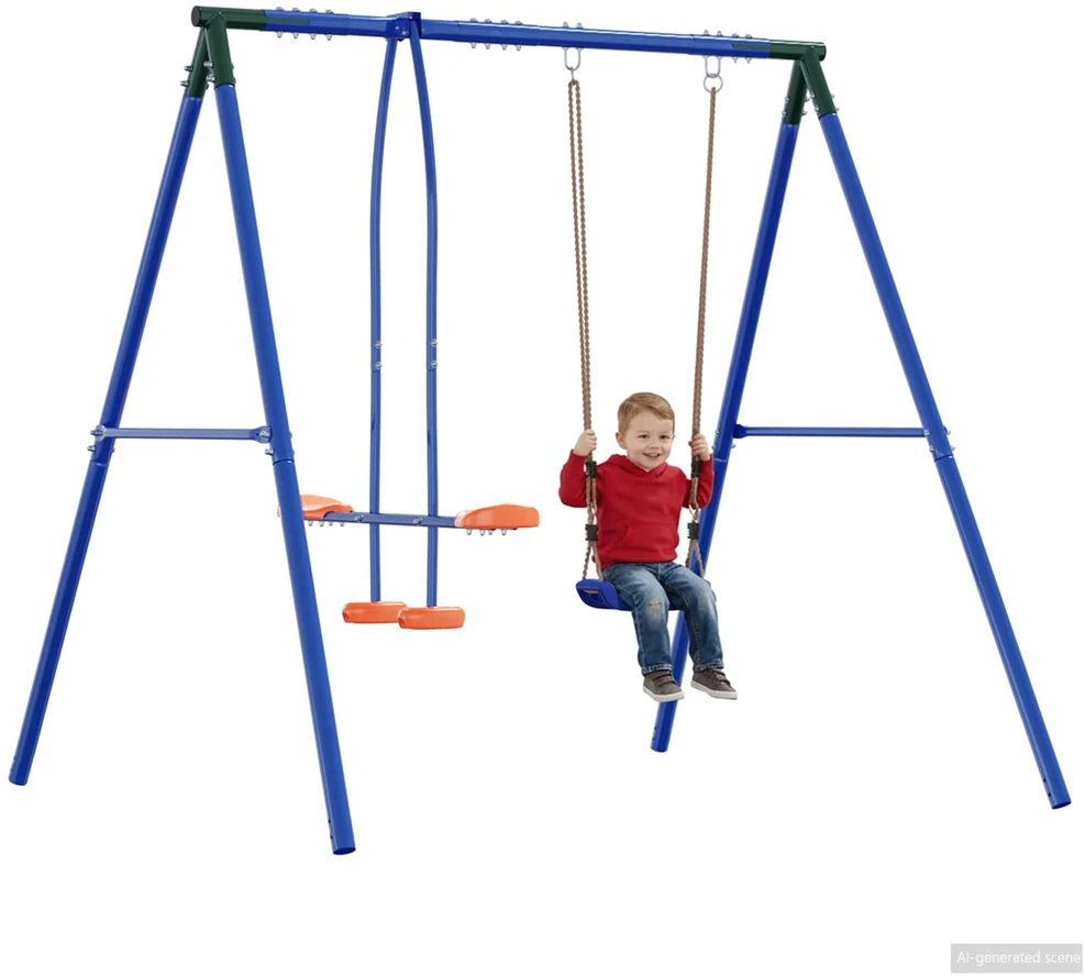 Lauko sūpynių rėmas su glideriu, skirtas iki 3 vaikų