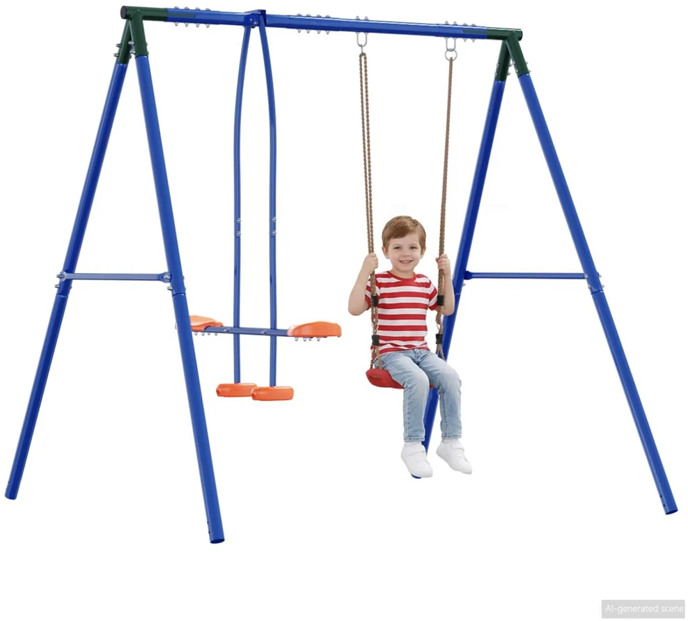 Lauko sūpynių rėmas su glideriu, skirtas iki 3 vaikų