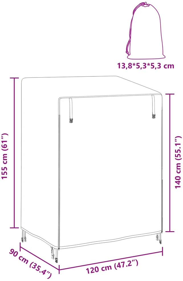Lauko sūpynių uždangalas 120 x 90 x 155 cm