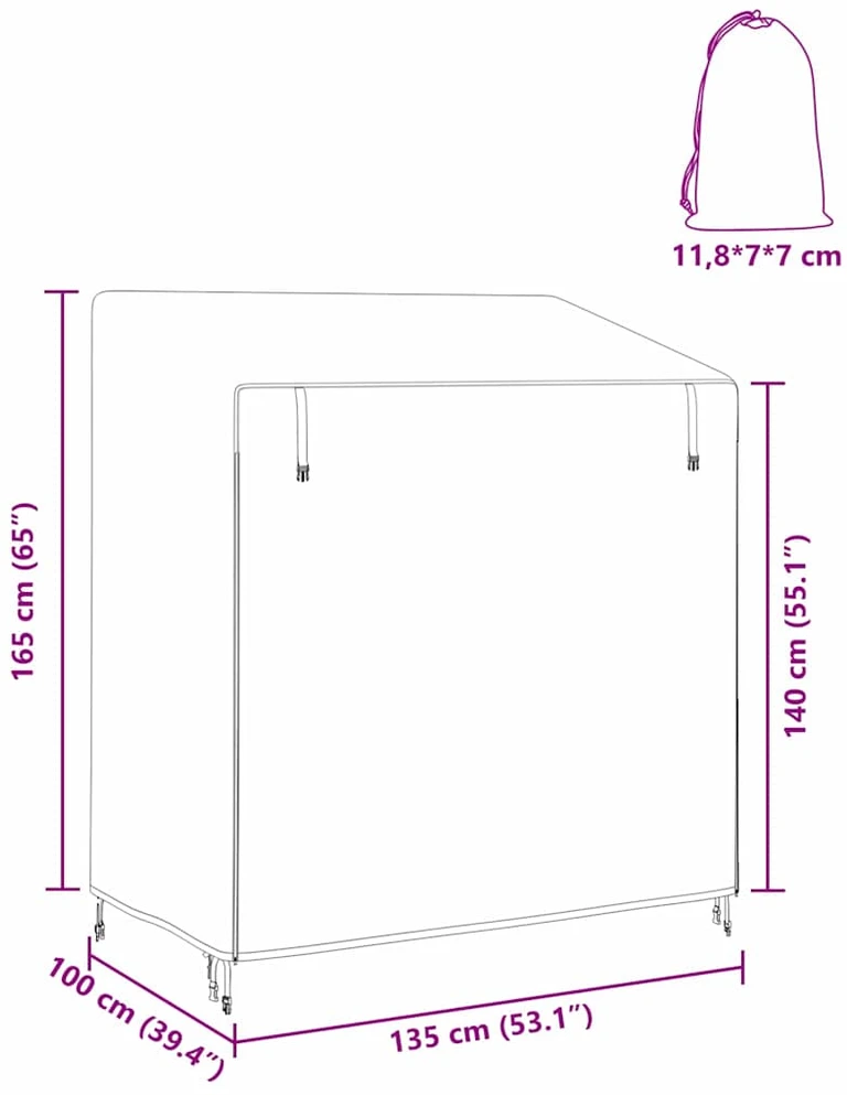 Lauko sūpynių uždangalas 135 x 100 x 165 cm