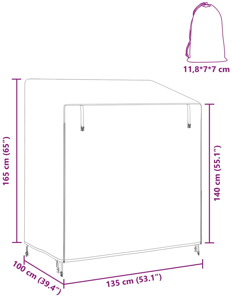 Lauko sūpynių uždangalas 135 x 100 x 165 cm